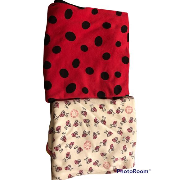 Sozo And Life Is Good Pink Red Ladybug Cotton Blankets - Picture 1 of 5
